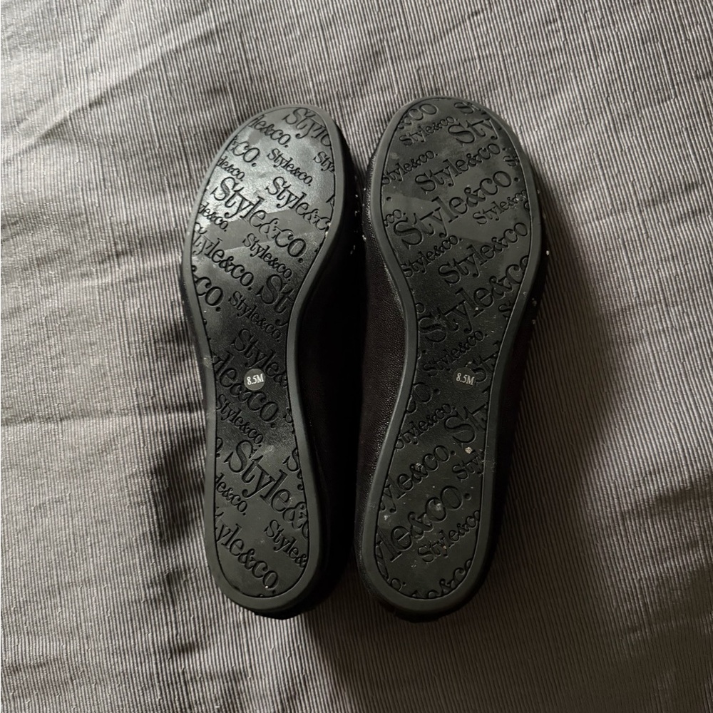 Style &Co Black Rhinestone Embellished Flats - Picture 3 of 3